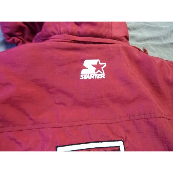 Arkansas Razorbacks 90s Starter Jacket w/hood NCAA Football Size L vintage